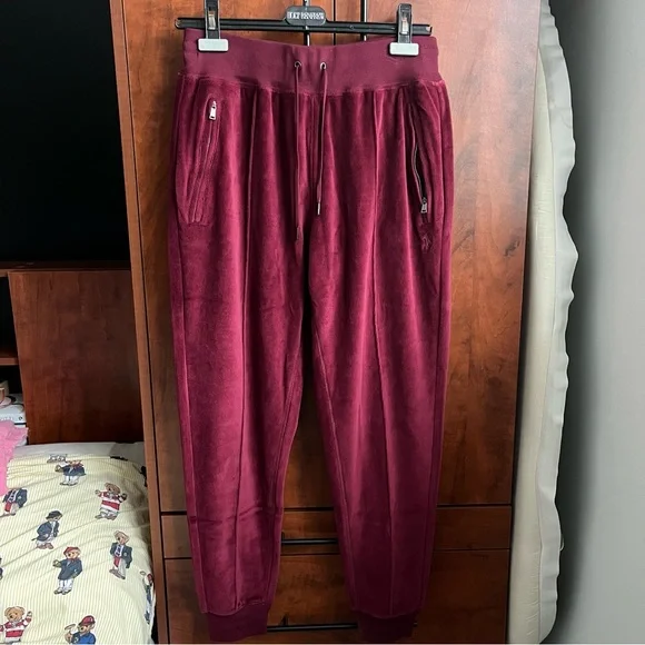 NWT Women's Polo Ralph Lauren Track pants / Burgundy / Size S - Picture 2 of 13